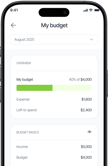 connection to see budget display
